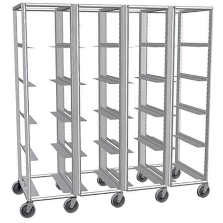 Lockwood Manufacturing 4-Column Mail Tub Caddie, Holds 20 Totes, Adjustable 3.5" Wide Supports RR69-5-3-13-4W